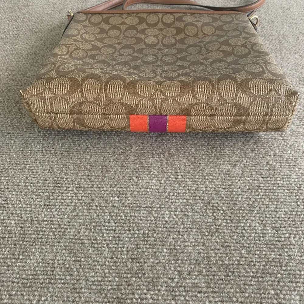 Coach Orange and Tan Cross Body - Picture 3 of 14